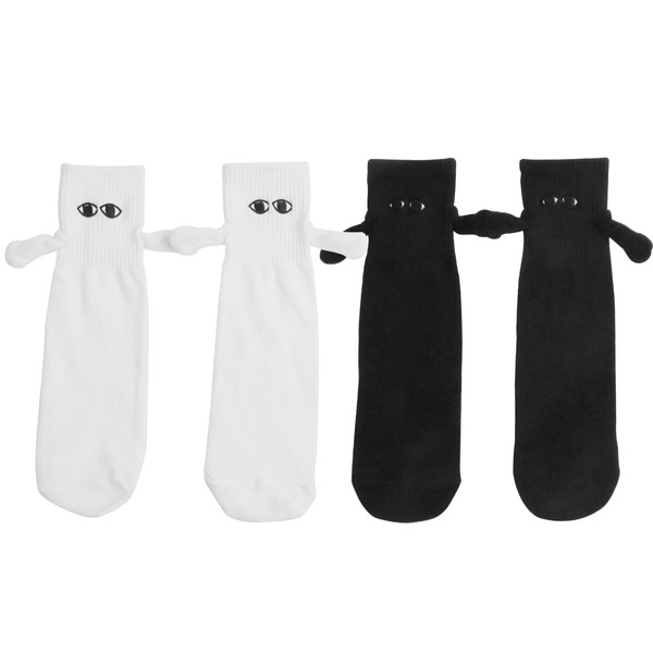 Funny Magnetic Socks with Hands, 2 Pairs of Funny Socks,