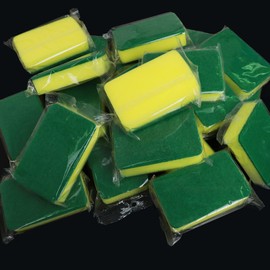 (68 Count) Kheoxusa Individually Wrapped Sponges,Sponges Individually Wrapped,Individually Wrapped Kitchen Sponges for Home Kitchen Scrub Dish Dishes Dishwashing Non Scratch Sink Bulk Heavy Duty-Round