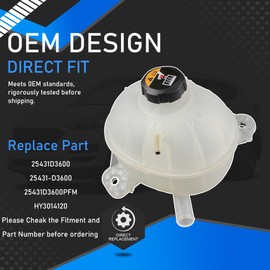 YzusGomumu 25431D3600 Engine Coolant Expansion Reservoir Tank With Cap Replacement Compatible With 2016-2021 Hyundai Tucson Radiator Recovery Tank Replaces 25431-D3600 25431D3600PFM HY3014120