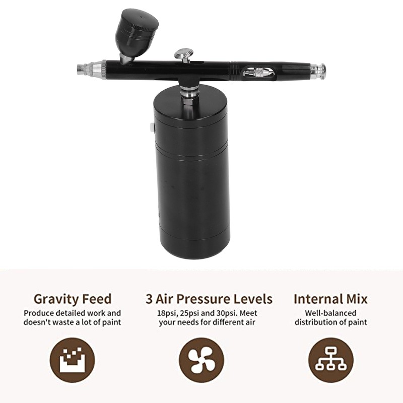Airbrush Kit with Air Compressor Portable Cordless Gun USB Rechargeable