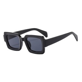 YAMEIZE Classic 90s Rectangle Frame Sunglasses - for Men and Women Square Vintage Glasses UV400 Protection Driving Outdoor, black