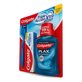 Kit Colgate Cepillo+ Pasta+ Enjuague Limpieza Luminous White