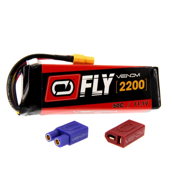 Venom Fly 50C 3S 2200mAh 11.1V LiPo Battery with UNI 2.0 Plug (XT60/Deans/EC3) - Compare to E-flite EFLB22003S50