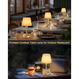 UMEXUS Small Cordless Table Lamp, 5200mAh Battery Operated Touch Lamps for Restaurant Dinner Table, Rechargeable Dimmable Portable Night Light for Bedside Dining Room Patio Kitchen Outdoor Décor