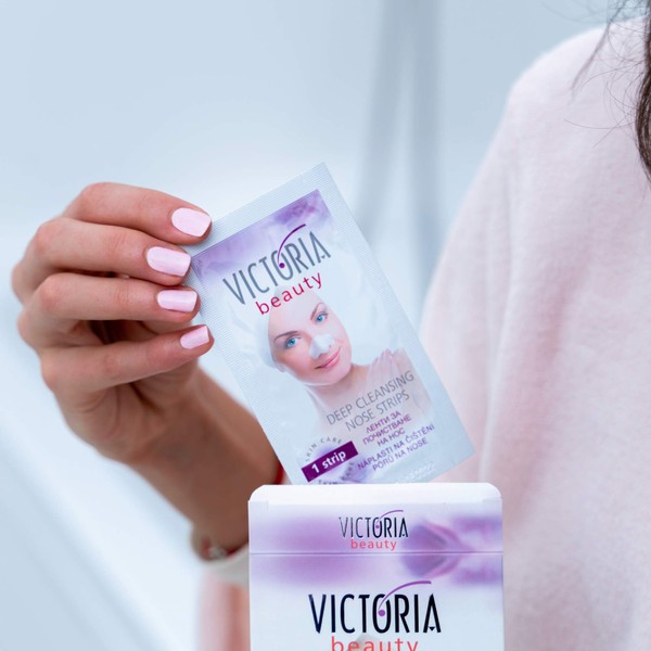 Victoria Beauty DEEP CLEANSING NOSE STRIPS Instantly Cleans Clogged Pores Removes Blackheads Larger Size for Better Fit 6 strips by Victoria Beauty