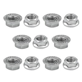 winova M6 Hex Lock Nut Hex Flange Nut Stainless Steel Serrated Stainless Steel Bolt Nut 10pcs