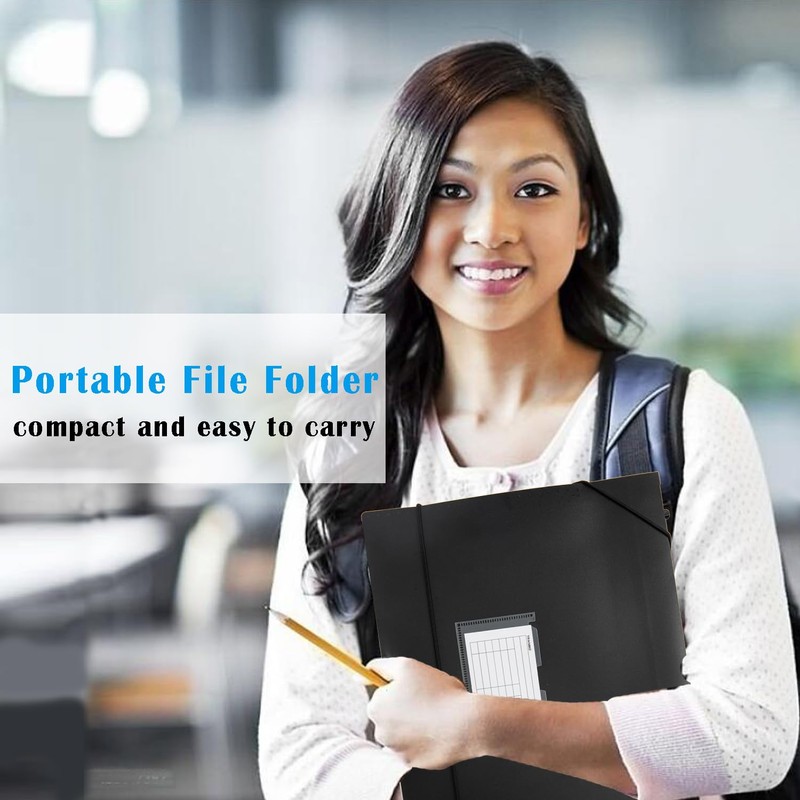 TRANBO 7-Pockets Hanging File Folder with Retractable Hooks for Filing