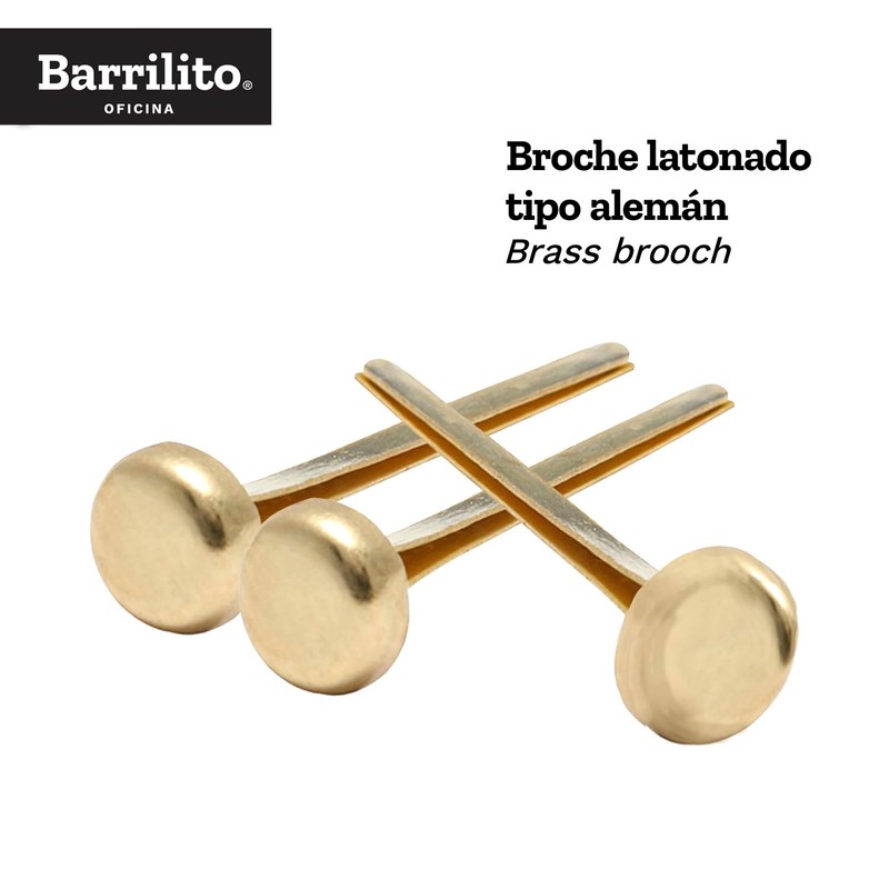 Broche Latonado Tipo Alemán 15 Mm Caja Con 100 Broches.