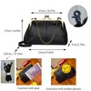Women Small Vintage Chains Handbag - Pu Leather Kiss Lock