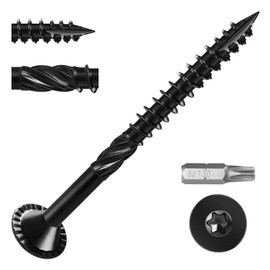 BNUOK Deck Screws #14 x 2-1/2 inch, (240pcs) 5lb Heavy Duty Outdoor Wood Screws,Black Rust Resistant Epoxy Coated,Torx Drive Head,with T30 Star Bit