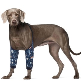 ROZKITCH Dog Surgery Leg Sleeve for Front Legs, Pet Prevent Licking Wound Elbow Knee Protector, Dog Leg Sleeve to Stop Licking Cone Collar Alternative for Sprain ACL CCL Arthritis Blue XL