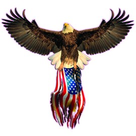 Nostalgia Decals America Strong American Flag Bald Eagle Decal (48" x 44")
