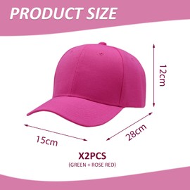 FDGGT Pack of 2 Peaked Caps, Sun Hats, Baseball Caps, Fashionable and Simple Baseball Caps, Clothing Accessories, Green, S - M