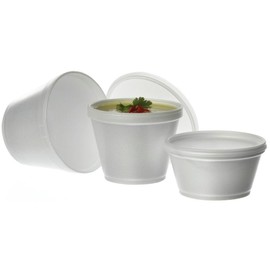 Styrofoam Soup Container Flat Lid for 8/12 oz Containers 1000 Per Case