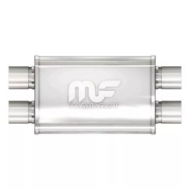 MAGNAFLOW 4"x9" Oval Muffler Stainless Steel 2.5" ID Dual In Dual Out 11386
