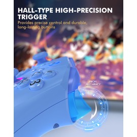 Bcofo PC Controller, Wireless PC Gaming Controller with 2.4G Adapter, PC Game Gamepad for Gamer withTurbo Function/Hall Triggers/RGB Lighting/Adjustable Vibration - No Stick Drift, No Dead Zone, for Windows/Android TV BOX