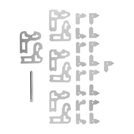 Juego de 25 medidores de radio de 1/64 a 17/64 pulgadas con soporte, herramienta de medición de radio de acero inoxidable
