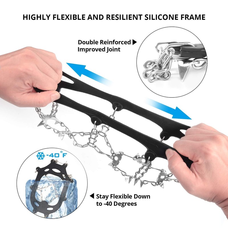 WardWolf Crampons for Hiking Boots 23 Spikes Crampons Ice Snow
