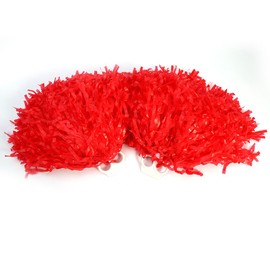 8 colores 2pcs Pom Cheerleading, PE Cheer Poms Kit de animadora Accesorios especiales para las actividades de los niños de jardín de infantes Kit de animadora Estilo de anillo de(22*17*2cm-rojo)