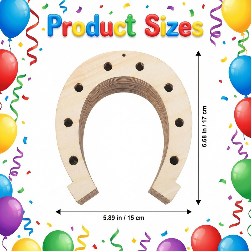 24pcs Unfinished Wooden Horseshoe for Crafts: 6X7 Inch Blank Graffiti