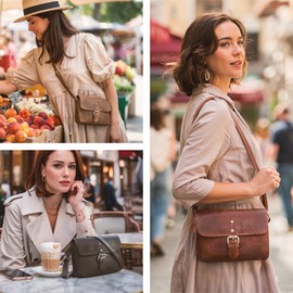 STILORD 'Belle' Elegant Shoulder Bag Women's Small Leather Women Bag Crossbody Bag - Small Handbag for Hanging Evening Bag Genuine Leather Removable Shoulder Strap, black, S