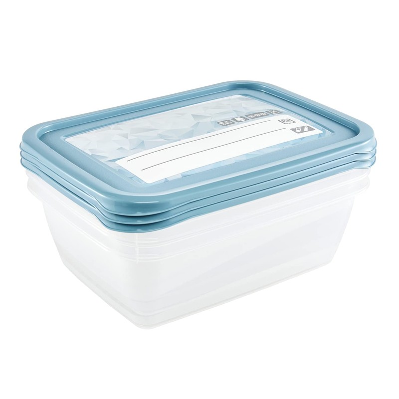 keeeper Mia Magic Ice 3-Piece Freezer Container Set, Rewritable Lid,