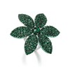 Ever Faith Green Flower Leaf Statement Adjustable Cuff Ring for