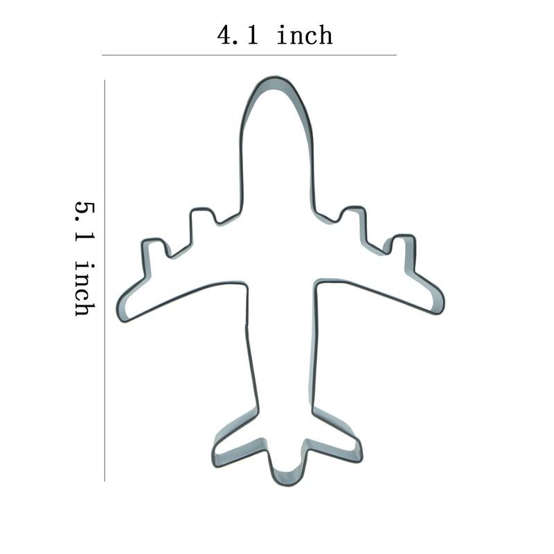 Keewah Airplane Cookie Cutter, 5.2 x 4.1 inch, Stainless Steel