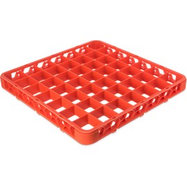 Carlisle RE49C24 OptiClean 49 Compartment Divided Glass Rack Extender, 1.78", Orange