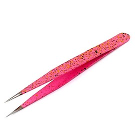 Tweezers for Ingrown Hair - Stainless Steel Precision Sharp Tweezers for Splinters, Ticks and Glass Removal - Best for Eyebrow Hair, Facial Hair Removal - (Pink & Black) By G.S Online Store