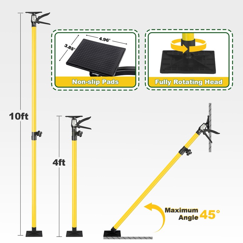Uouteo Dust Barrier Poles,10 Ft Dust Containment Pole (Pack of