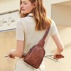 HKCLUF 4059 Crossbody Sling Bag For Women Vegan Leather Crossbody