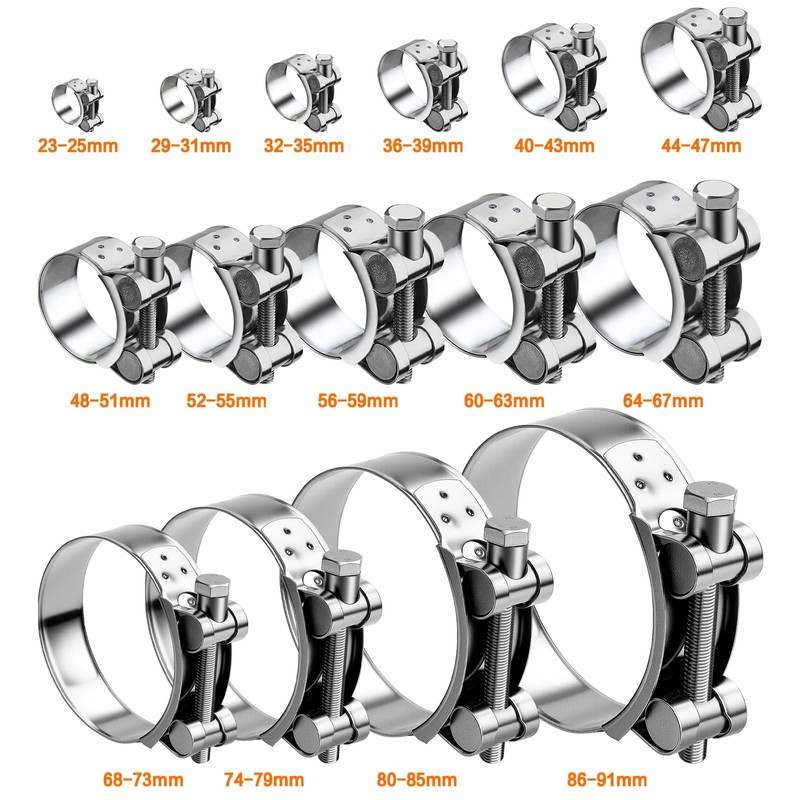 TXXATX T Bolt Hose Clamp 48-51 mm Hose Clip 5