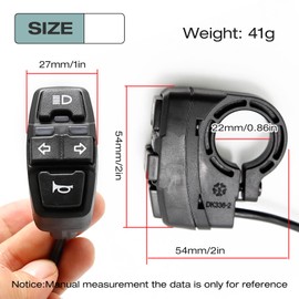 Vkinman Motorcycle Turn Signal Switch 3-in-1 Motorcycle Head Light Turn Switch Headlight Horn ON/Off Control Switch Universal for Motorbikes Electric Bike ATVs Scooters