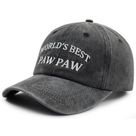 Paw Paw Gifts for Grandpa Dad Men, World's Best Grandpa Hat, Funny Papaw Baseball Cap, Fathers Day Retirement Birthday Gifts for Grandfather Pop Pop Black