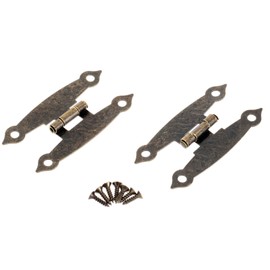 8 Pcs Antique Bronze Long Hinges 2.56"x1.30" Furniture Decorative Hings Interior Hinges for Cabinet Drawer Jewelry Box
