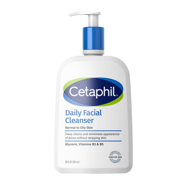 Cetaphil Face Wash, Daily Facial Cleanser for Sensitive, Combination to