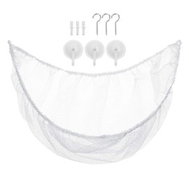 Toy Net Hammock Wall Corner Large Hanging Storage Organiser Net for Stuffed Animal Tidy Soft Toys Mesh Holder with 3 Hooks Sturdy Wall Sling Corner Mesh Nets Organizer Storage For Bedroom Living Room