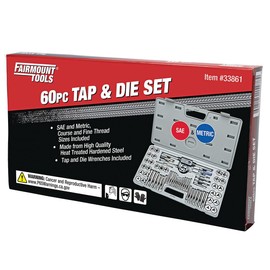 Fairmount Tools 60 Piece Tap and Die Set - Metric and Standard in Molded Plastic Case