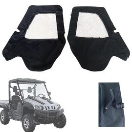 SUONE Left and Right Soft Cab Enclosure Side Doors 900D Heavy Duty Compatible with Hisun 500 700 Coleman 500 700 Axis 500 700 Massimo MSU500 Window Water Resistant Cab Protection