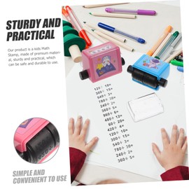 KONTONTY 4 Sets Compact Math Stamps Lovely Roller Stamps for Addition Subtraction Multiplication and Division Wear Resistant Student Supplies for Learning and Practice