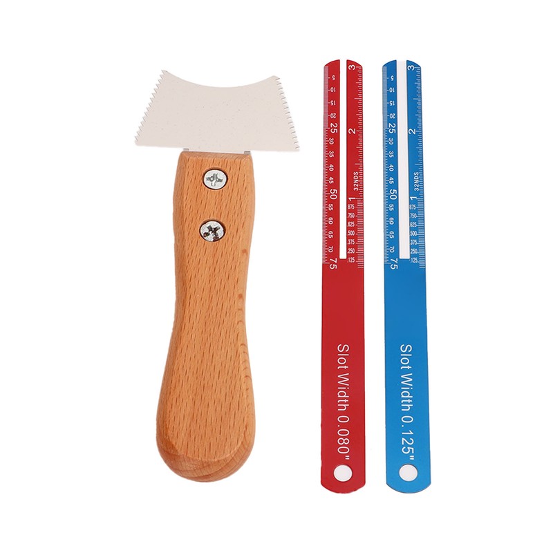 Fretboard Repair Tool Set Serrated Knife 0.8in 0.125in Fret Gauge