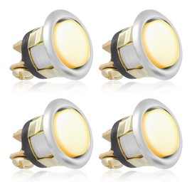 4pcs Silver Lighted Doorbell Button Replacement Pack, LED Door Bell Push Buttons Switch Replacements Kit Hardware Home Garage Wall Front Doors Easy To Install, Yellow Light
