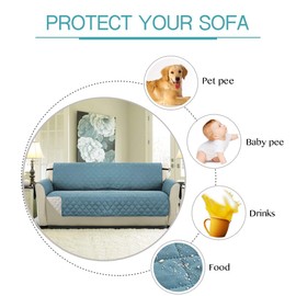 H.Versailtex Reversible Recliner Protectors Cover, Water Resistant Recliner Chair Covers for Pets, Machine Washable Recliner Chair Covers with Elastic Strap (Citadel/Beige)