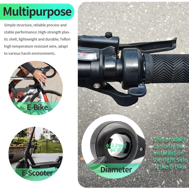 MUSELK Electric Bicycle FT-21X Thumb Throttle Right Handle Finger Throttle
