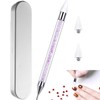 Nail Rhinestone Picker Dotting Tool with Extra 2 Wax Head,