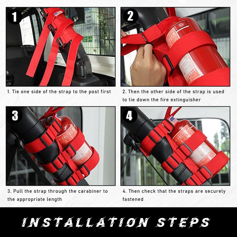 Yourkar Fire Extinguisher Holder, Roll Bar Fire Extinguisher Strap with