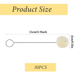 Pack of 30 Wool Daubers, Wool Daubers Ball Brush, Wool Daubers Ball Brush, Wool Wiper Foam, Wool Daubers Brush Metal Handle, for Dyeing, Gluing and DIY Crafts, Leather Tool Accessories (15 cm)