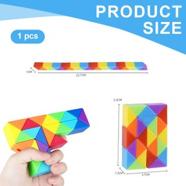 HAMKU Original Mini Magic Snakes - with 24 Blocks per Snake | Puzzle Games for Children | The Perfect Party Bags for Children's Birthday Parties | Promotes Creativity & Motor Skills