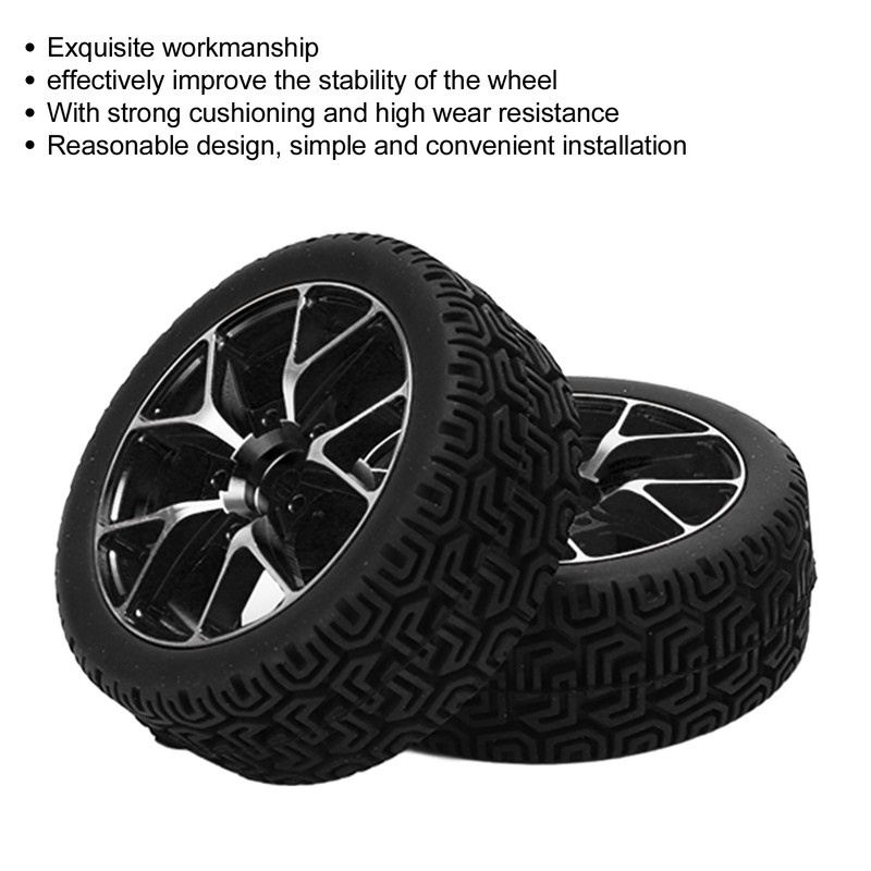4Pcs Rubber Tires Aluminum Alloy Exquisite Simple Installation Tyres for
